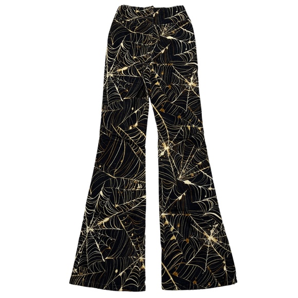 Urban Outfitters Spider Web Print Ruched V-Front Pant  26 - Picture 2 of 14